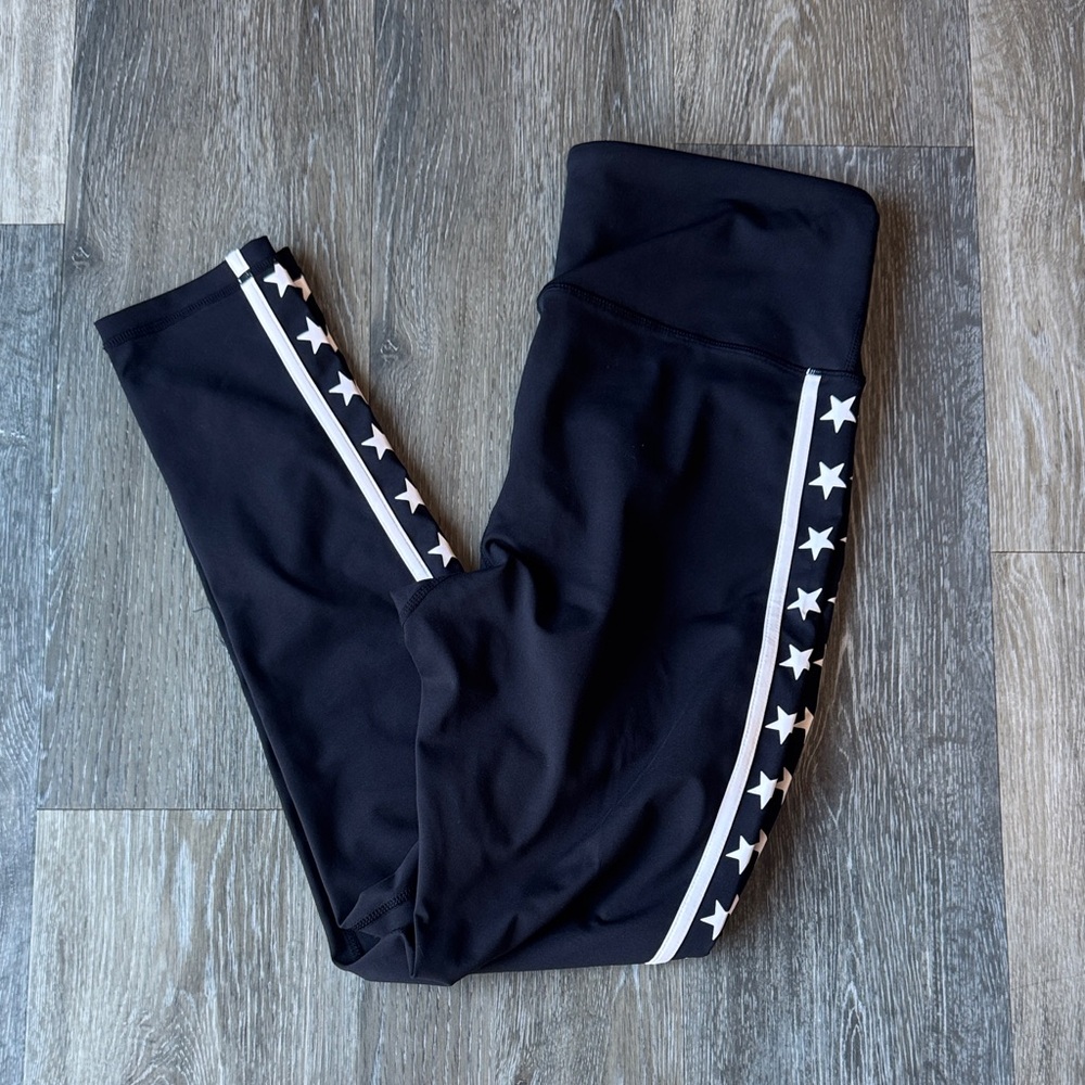 Black Star-Trim Leggings